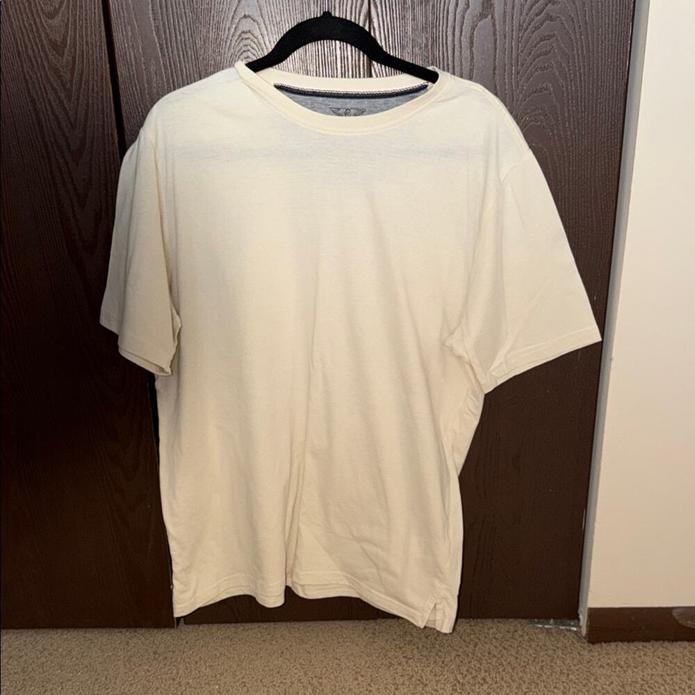 Weatherproof Vintage Classic Cream Short Sleeve Tee -  size large